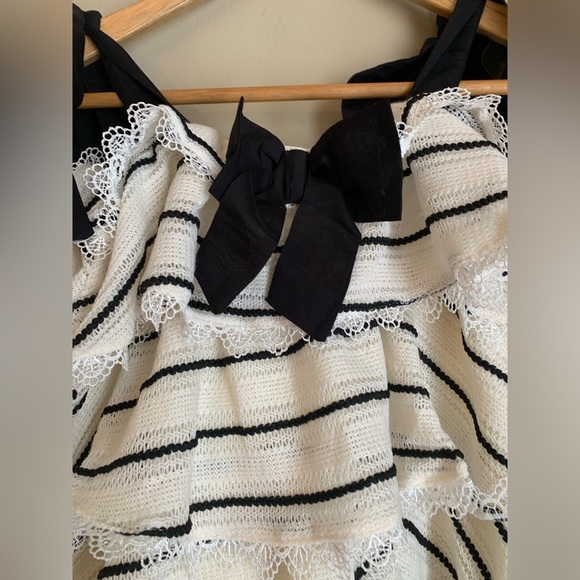 Cosy layered black and white dress bows coquette wedding party dance - Picture 4 of 7